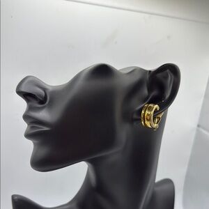 LRL Elegant Gold Tone Hoop Earrings Accessory Collectible